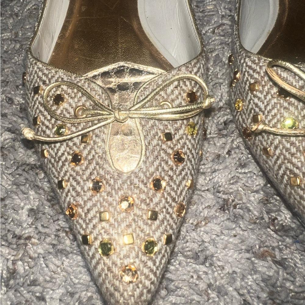 Cole Haan Tweed Jeweled Flats. Size 6. - Picture 3 of 8